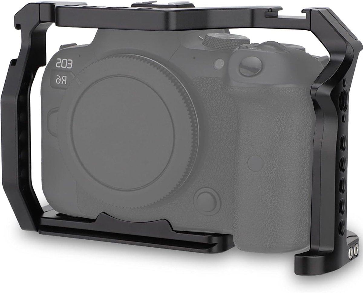 Volledige Camera Cage voor Mirrorless Cameras, Uitbreidingsmount voor Microfoon en Verlichting, Filmapparatuur met Koude Schoen Bevestiging