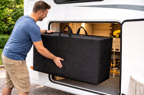 Slaapmat 2 Persoons 200 x 120 x 10 cm - Opvouwbaar Campingmatras met Draagtas - Dikke Ligmat voor Camping, Tent en Logeren, grijs van Merkloos — afbeelding 4