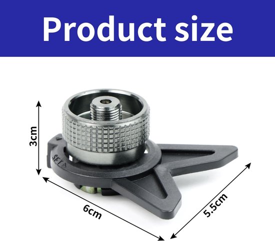 Gasflesadapter met standaard, gaspatroon adapter voor campingkooktoestel, gemakkelijk te dragen, 1 stuks. — afbeelding 5