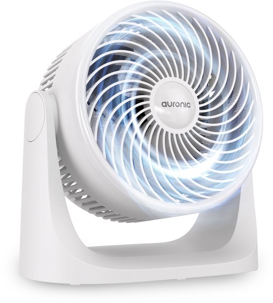 Auronic tafelventilator wit 3 snelheden 41 dB 7m luchtstroom 90° handmatig verstelbaar muur- en tafelmontage