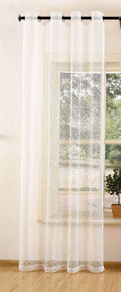 Netgordijn Met Oogjes - Decoratie Gordijn - Raambekleding - In te korten Met Strijkband -