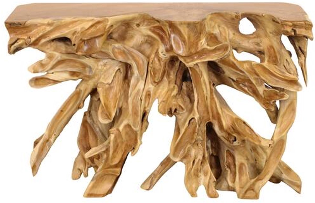 Rechthoekige bijzettafel van teakhout – 118 x 39 x 75 cm