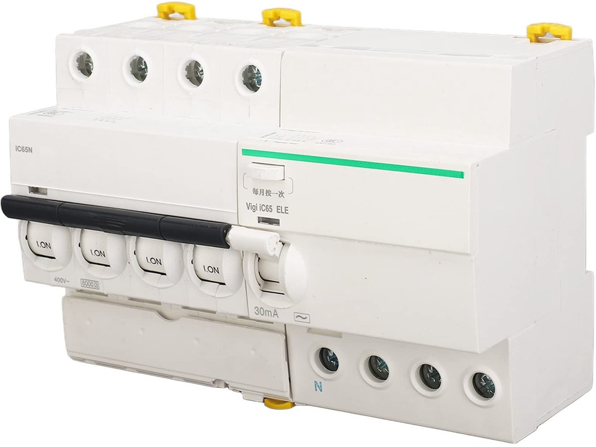 Allecto - Miniatuur Circuit Breaker - 4P en N 63A - Snelle Boogonderdrukking - AC 400V - Veiligheid - Betrouwbaar - Elektriciteit - Voor huishoudel...