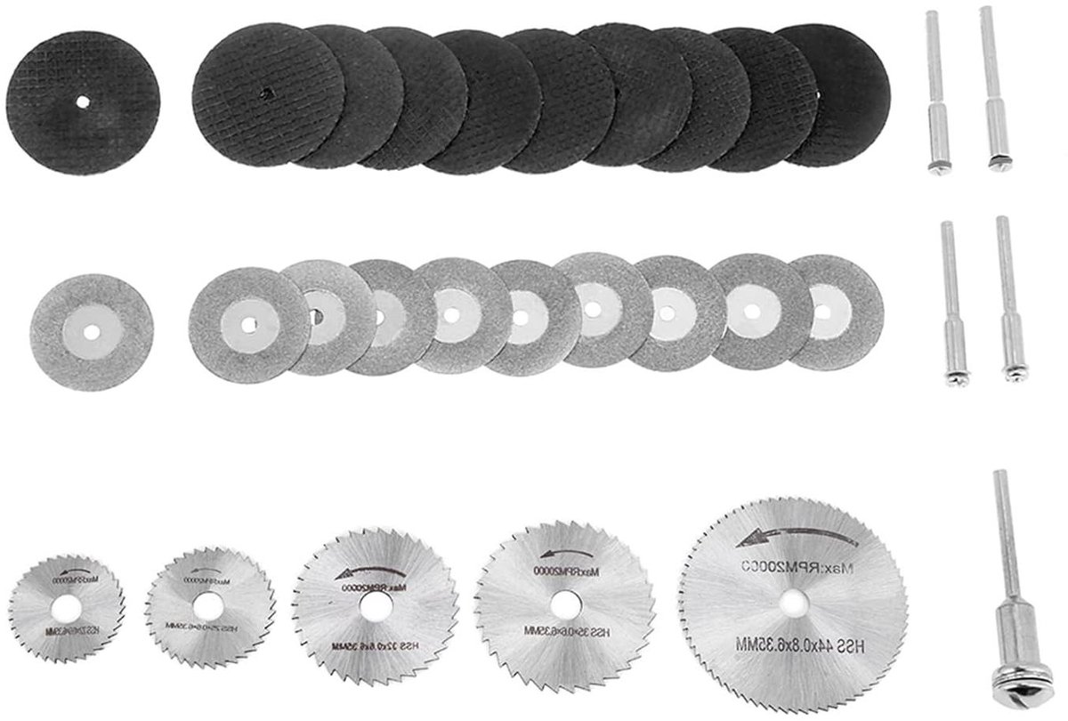 Cirkelzaagblad Set - Snijschijven Diamant - Metaal Bewerken - Verschillende Diameters - 22-44 mm - Zilver