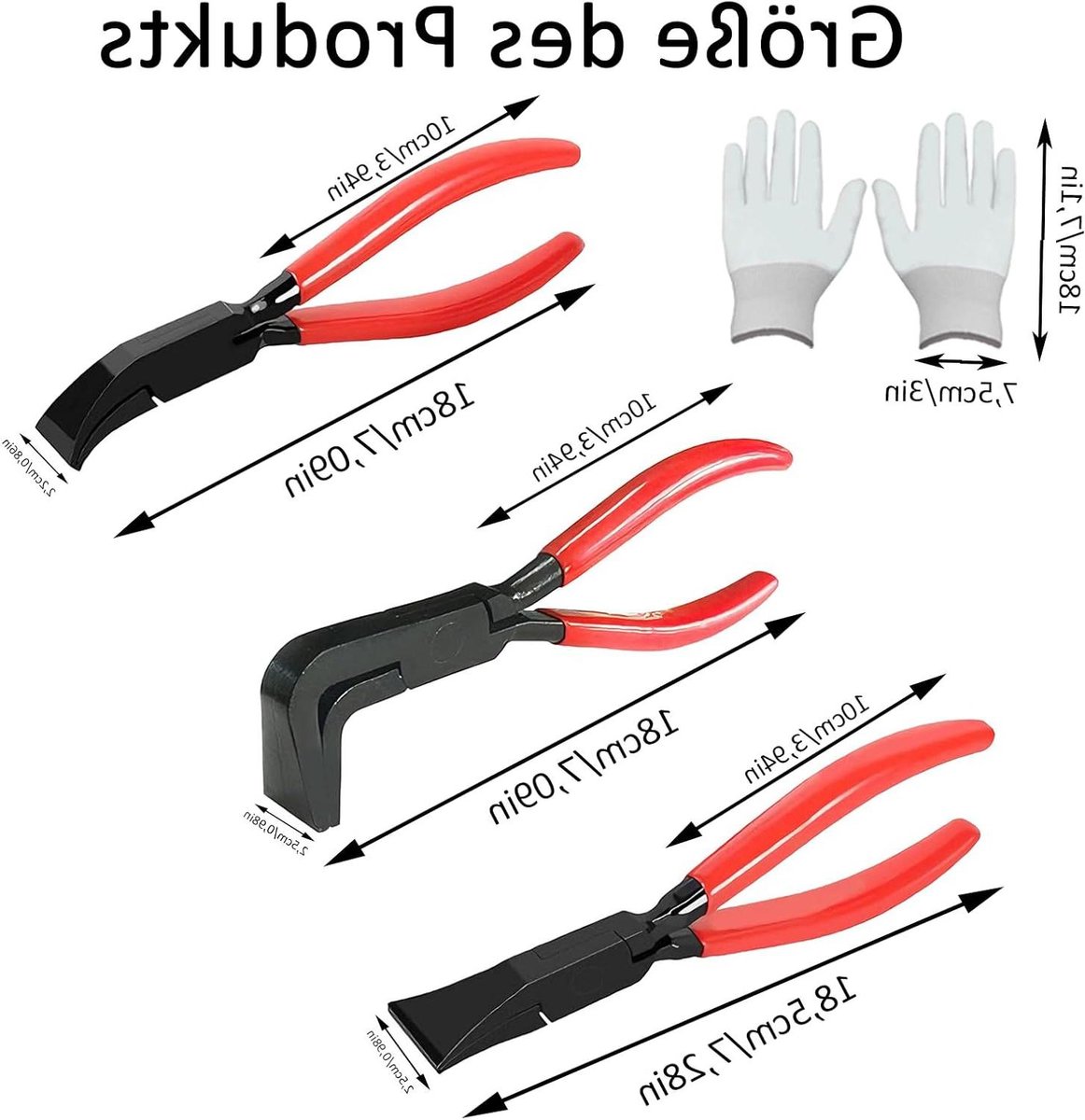 Falzzangen set - Metaalbuigtangenset Plaatwerk tangen - Metaalranden buigen - 3-delig met handschoenen - Tot 25 cm breed