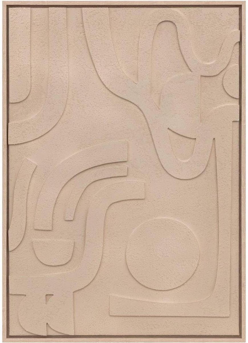 3D Wanddecoratie - Muurdecoratie Geometrisch - Woonkamer Aankleden - Geometrisch Patroon - 50 x 70 cm - Beige