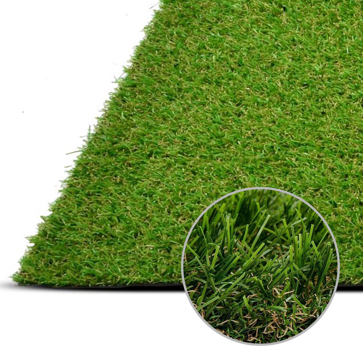 FLOORDIREKT Kunstgras Windsor - Buiten Gazontapijt - per Meter - Grastapijt - Opgerold Gras - Gazon voor Balkon & Tuin - op Maat Gemaakt - 25mm Hoog - 1700 g/m² - 100 x 500 cm