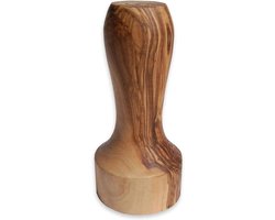Koffiestamper - Tamper - Espresso Bereiden - Uniek Olijfhouten Design - 50 mm - Houtkleur