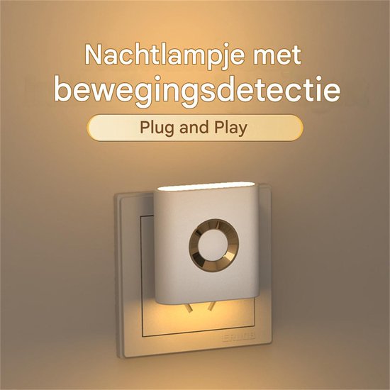 carmdering - Plug-in LED Nachtlampje - Bewegingsgeactiveerde - Wandlamp Met Sensor - Automatisch Aan/Uit Bij Beweging -Compact Ontwerp Zonder Stopcontact Te Blokkeren - Veilig Voor Kinderen En Ouderen - 2 Stuks van Carmdering — afbeelding 4