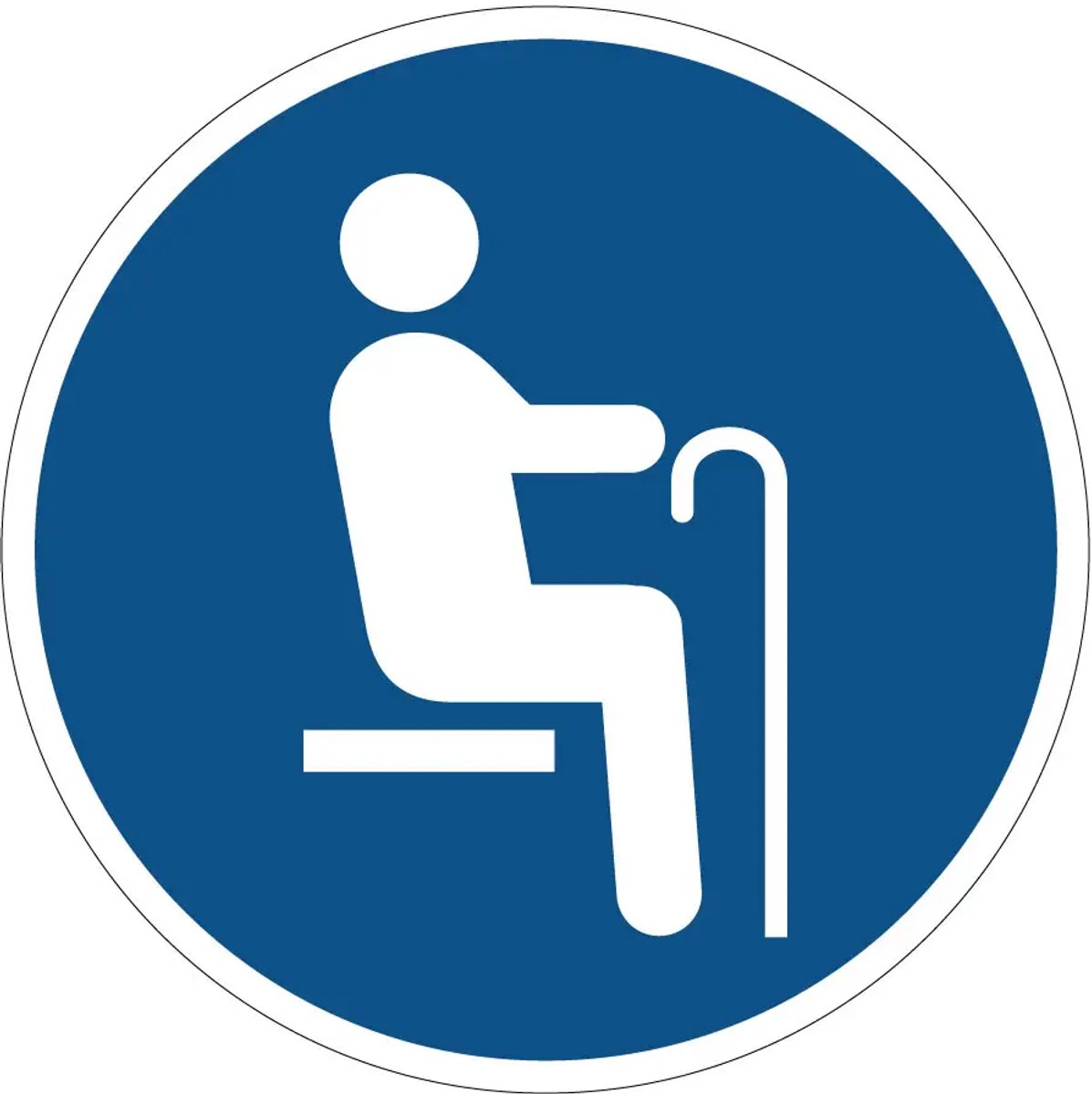 Zitplaats ouderen sticker | 20 cm