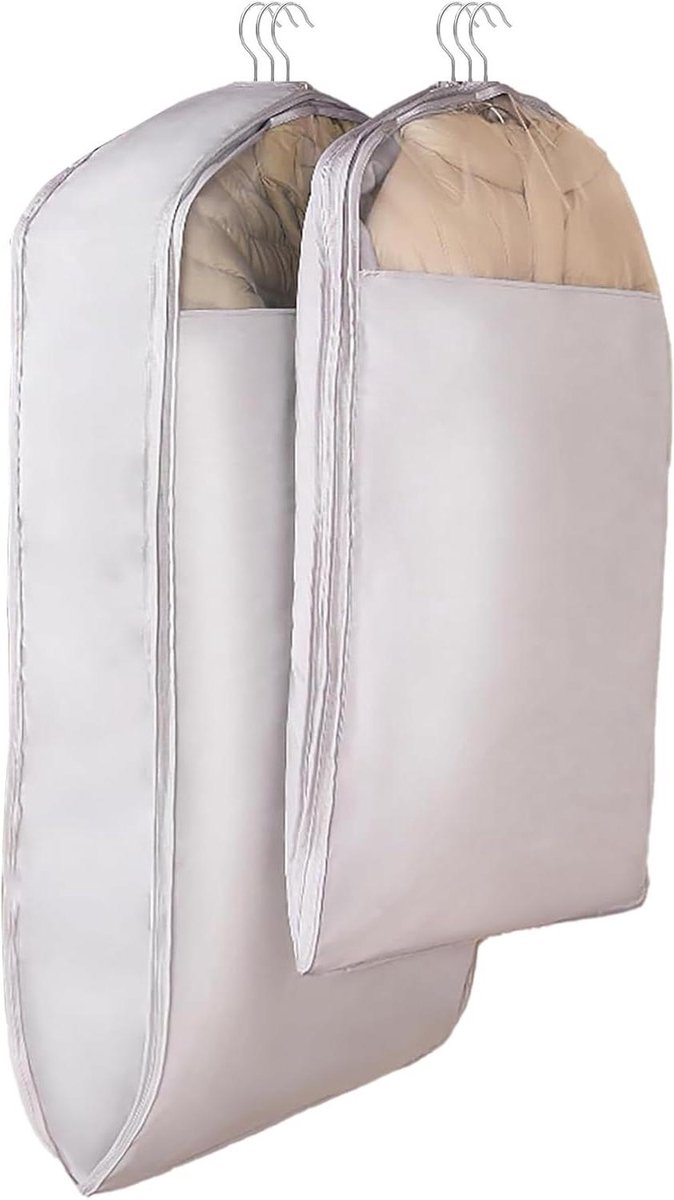 Hangende Kledinghoezen - Opbergzakken Kleding - Kast Organiseren - Zelfcompressie Ontwerp - 130cm - Grijs