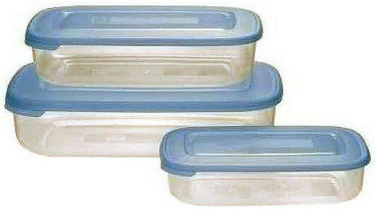 Koelkast Voedselcontainers - Bewaarcontainers Keuken - Voedsel Opbergen - Set van 3 - 296 x 198 x 77 cm - Oceaan