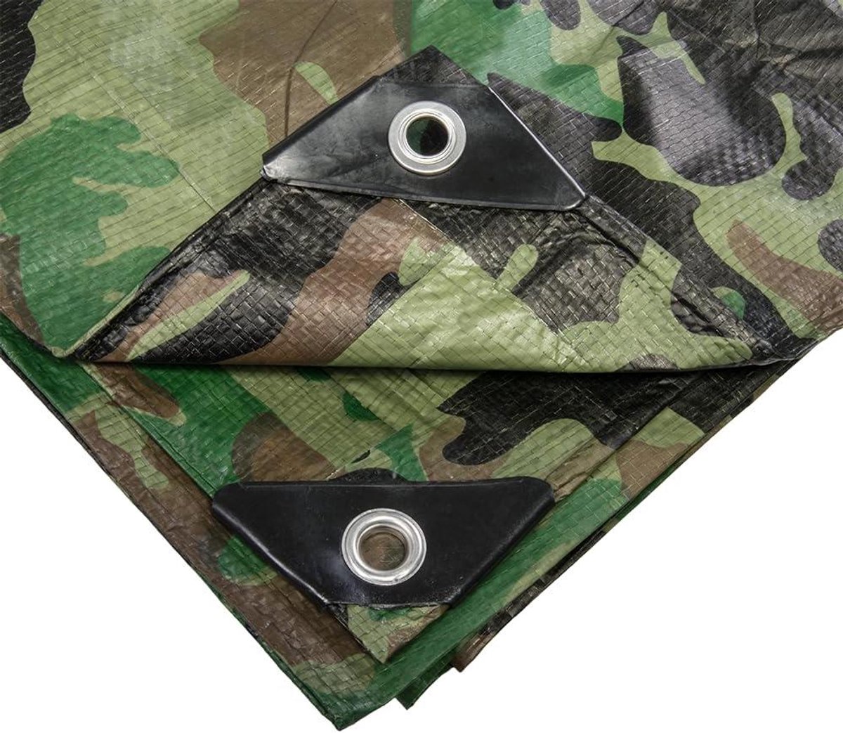 Afdekzeil met Oogjes - Zeildoek Beschermzeil - Voorwerpen Afdekken - Waterafstotend UV-bestendig - 2 x 3 m - Camouflage