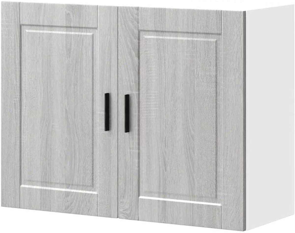 Keukenwandkast - Wandkast Keuken - Keuken Organiseren - Grijze Sonoma Oak - 80 cm breed - Grijs