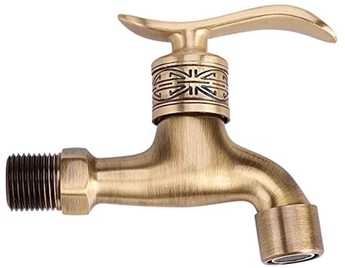 Store_9 - Wandmontage Waterkraan - Antiek Messing - Ergonomisch Ontwerp - Koud Water - Tuin en Wasmachine - Corrosiebestendig