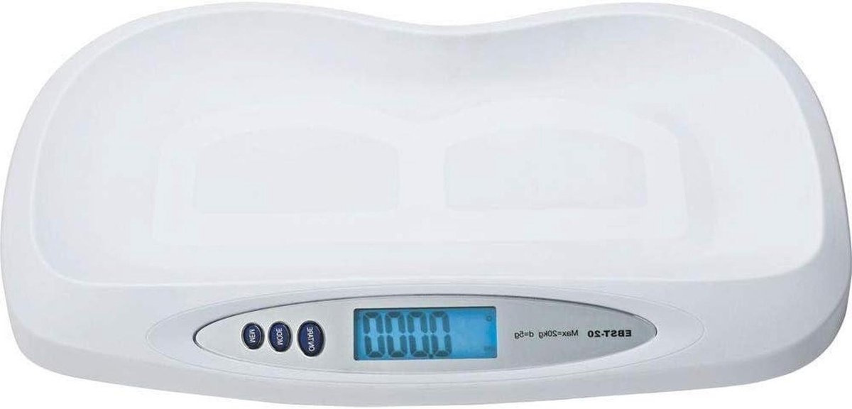 Digitale babyweegschaal - Huisdieren weegschaal - Baby groei volgen - Hoge nauwkeurigheid 0005 kg - Tot 20 kg - Wit