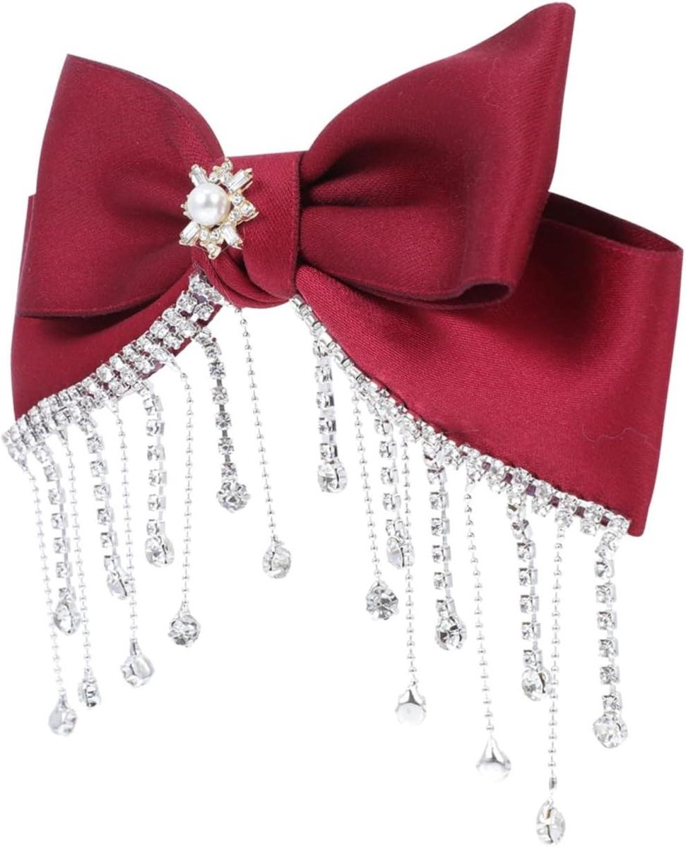 Strik Haarspeld - Decoratief Accessoire - Haar Styling - Uniek Strik Ontwerp - 15 x 12 cm - Rood