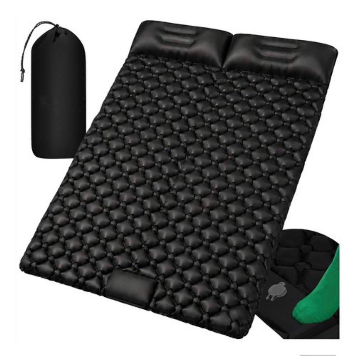 MOZY® - Zelfopblazende Slaapmat - Tweepersoons - 120 x 190 cm - Ingebouwde Voetpomp - Compact - Opblaasbaar Matras - Waterbestendig - Kamperen - Campingbed