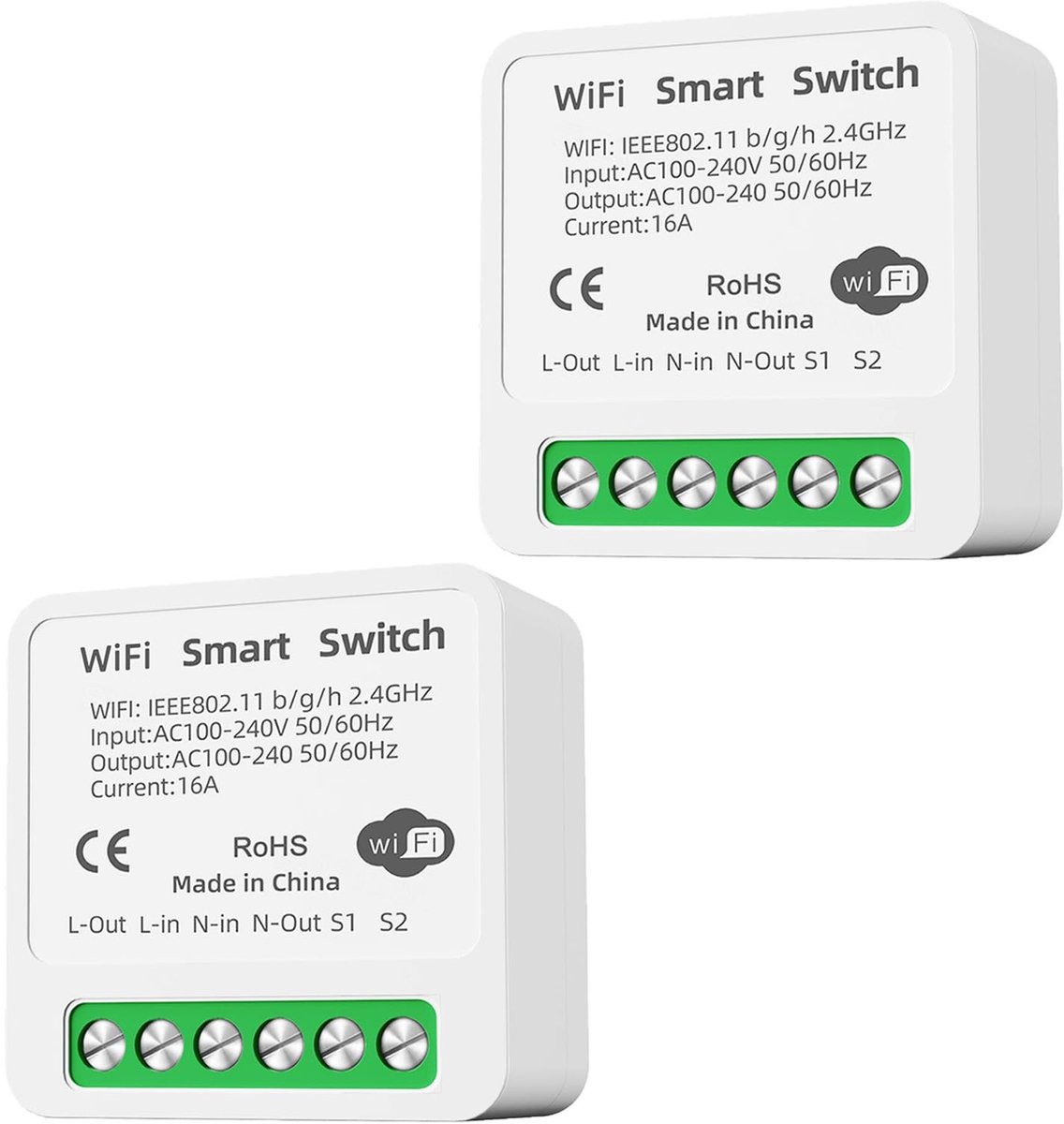 Allecto - Smart Lichtschakelaar - Draadloze Schakelaar - Voor het slim maken van je huis - Mini formaat - Afstandsbediening - Compatibel met Google...