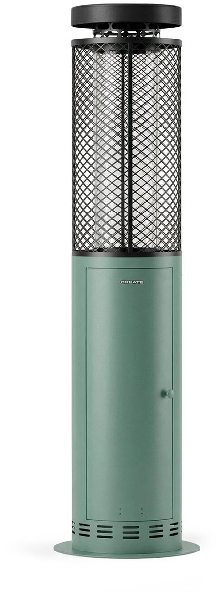 CREATE - Rookvrije buitenskachel op pellets 17,5 kW - Salie - Met powerbank - FIRE ROUND PELLET HEATER