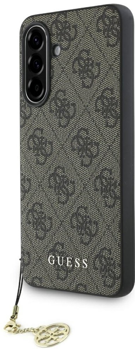 Guess Charm Back Cover Hoesje Zwart Geschikt voor Samsung Galaxy A56 Bruin