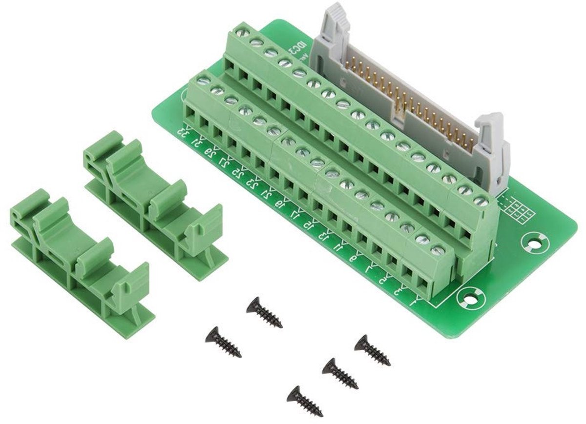 34-Pin Breakout Board Module met Terminal Block en Houder voor SPS Interface - Ideaal voor Elektronische Projecten en Verbindingen