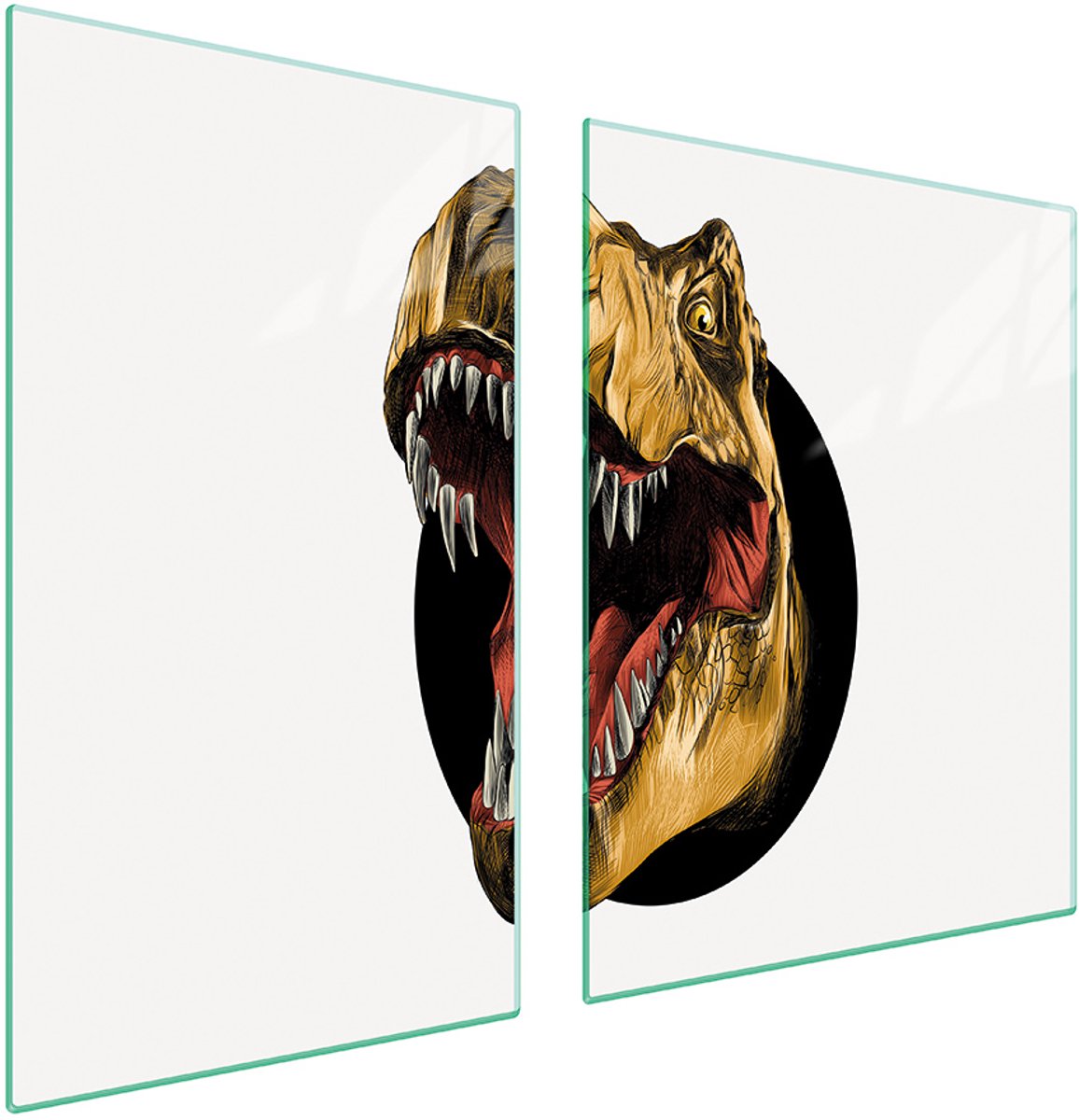 TMK ArtDeko Serie - Snijplank van gehard glas - Dinosaurus - 100x52 cm