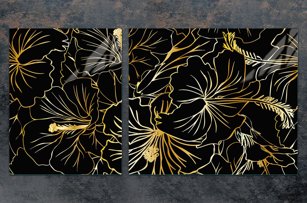 TMK ArtDeko Serie - Snijplank - 100x52 cm - Kleur Kwiaty - Glas