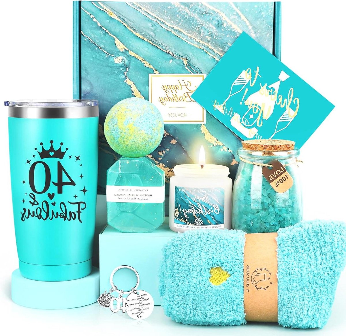 Verjaardagsgeschenken set - Cadeau voor haar - Vieren mijlpaal - Rustgevende spa-ervaring - 8 Delig - Roze
