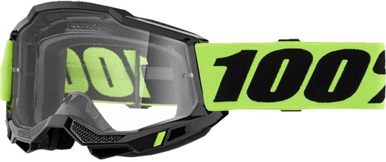 100% Accuri 2 OTG Cross Goggles - Neon Geel met Heldere Lens