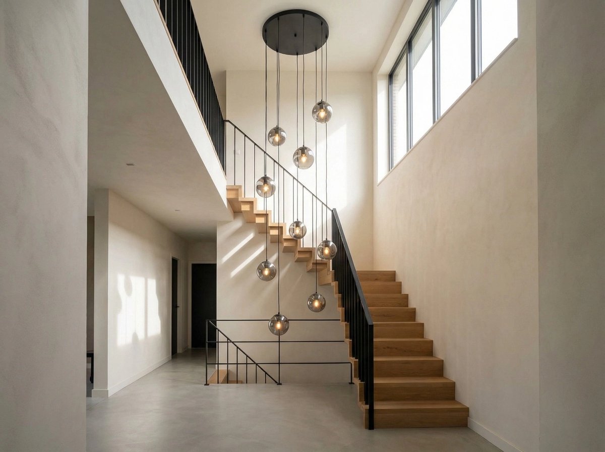 Videlamp zwart met 9 smoke bollen - smoke glas - 260 cm hoog