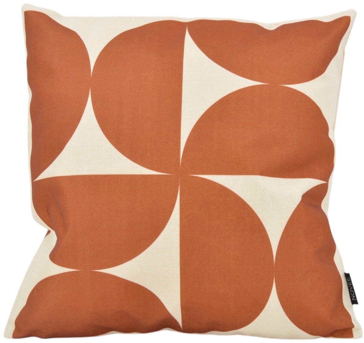 NOVÉE Sierkussen Retro Curve #3 | 45x45 cm | Katoen/Linnen bruin-creme