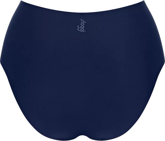 Arrière d'une culotte taille haute bleu foncé sloggi ZERO Feel 2.0 avec logo.