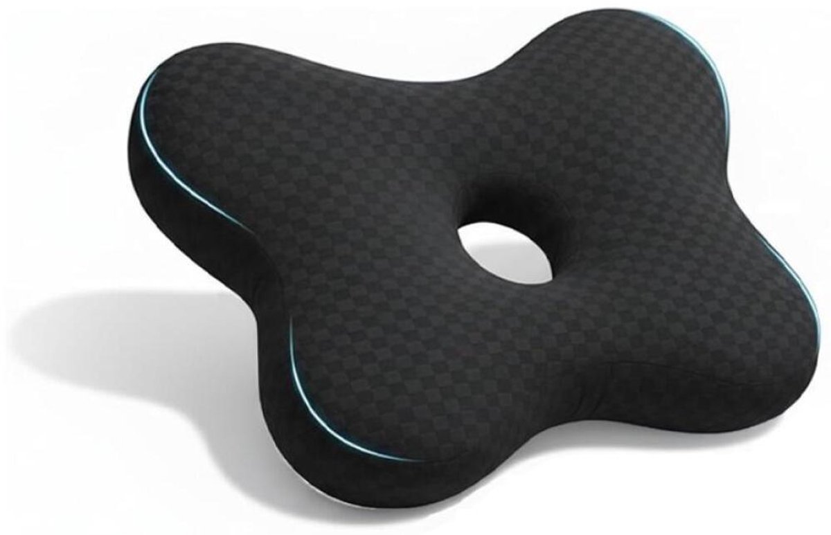 Orthopedisch Oorkussen voor Zijslapers - Donut Kussen met Gat voor Piercing Verzorging - Verlicht Oorpijn bij Ontsteking - Oorkussen - Piercing Kussen - 49 x 38 x 8 cm - Zwart