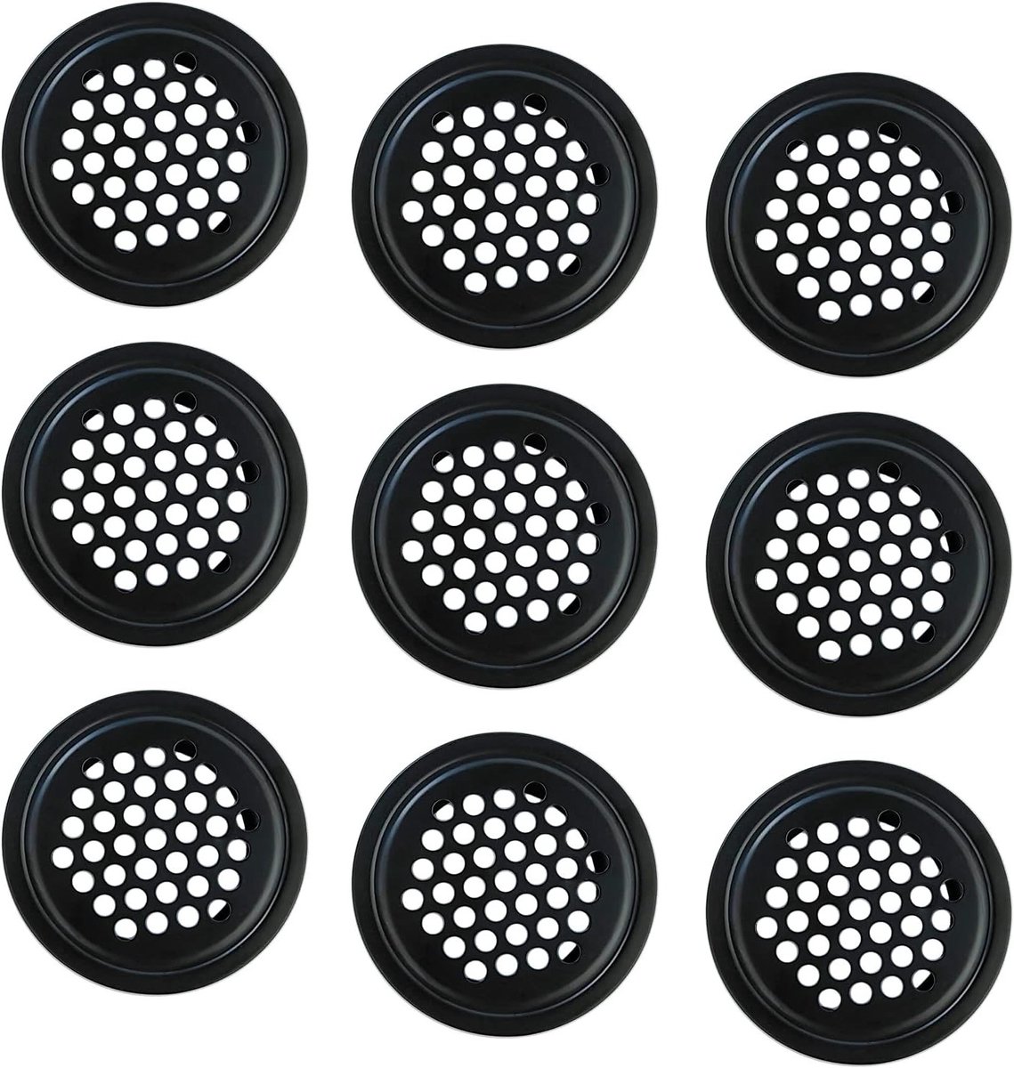 10 Stuks RVS Ventilatieroosters met 25mm Opening voor Keuken, Badkamer en Kastgebruik, Zwa