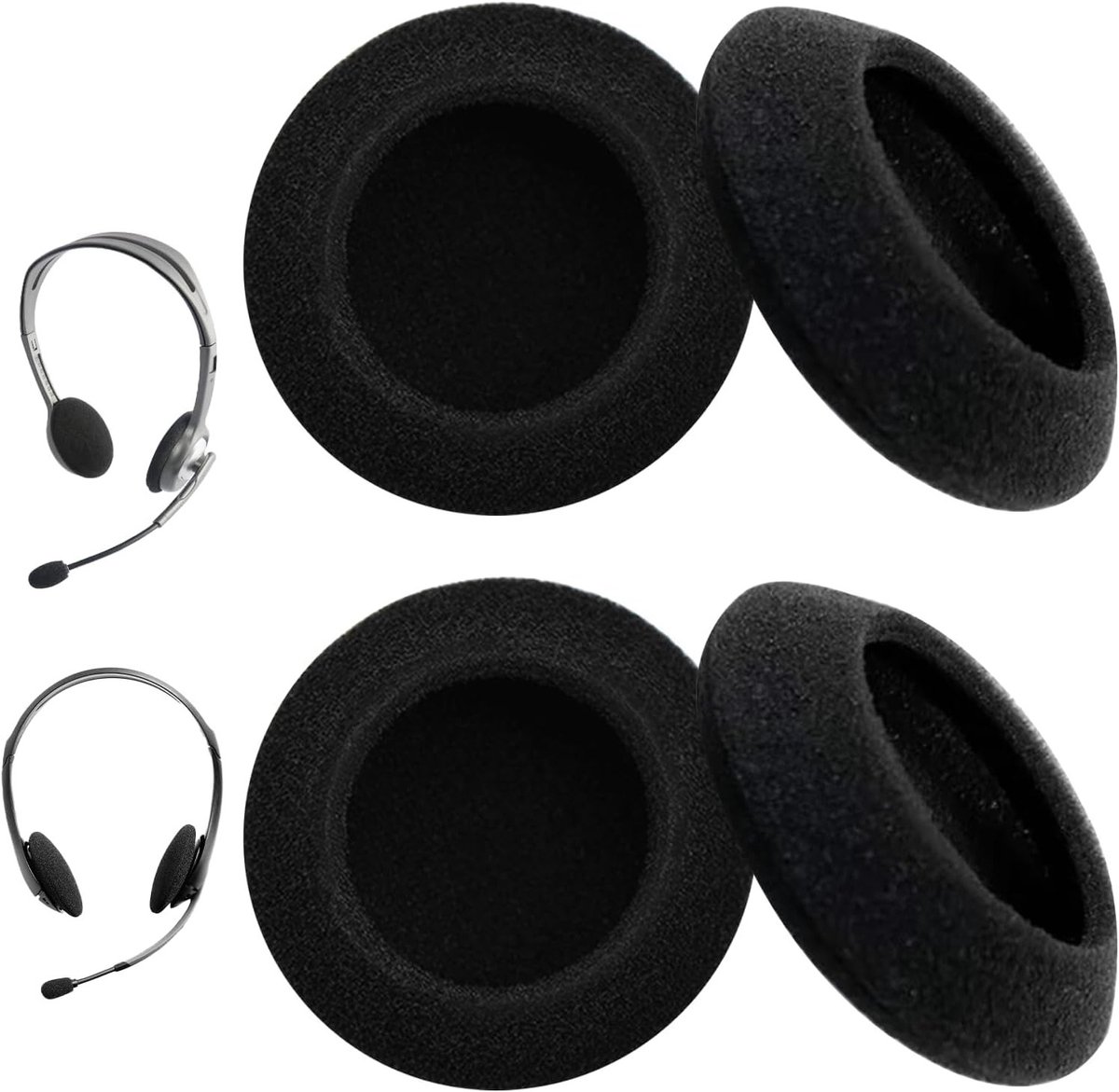 Comfortabele Vervangende Oorkussens voor Headsets - Ademend Schuimrubber met Effectieve Geluidsisolatie (2 Paar, Zwart, 5cm)