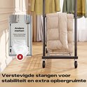 Verstevigde stangen voor stabiliteit en extra opbergruimte. Vergelijking met niet-verstevigde stangen.