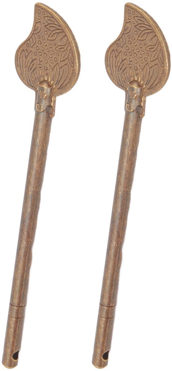 Dailygoody - Metalen Huishoudelijke Bladstijl Kast Sleutelgrendel - Retro Deurgrendel - 2 Stuks - Messing Vergrendelpin - Geschikt voor Kastdeuren - 1..