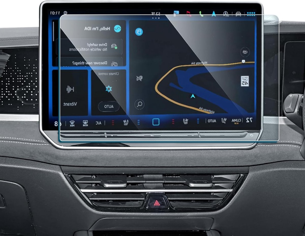 Beschermfolie voor 15 inch navigatiescherm Passat B9 Variant 2024-2026 - Krassenbestendig, Schermbeschermer, Hoge Transparantie