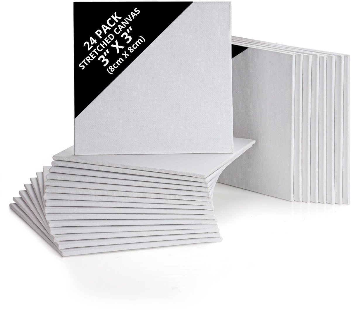 Dailygoody - Blank Canvas Set - 24 Stuks - Voorgerekt - 8 x 8 cm - Geschikt voor Acryl en Olieverf - Perfect voor Beginners en Ervaren Schilders