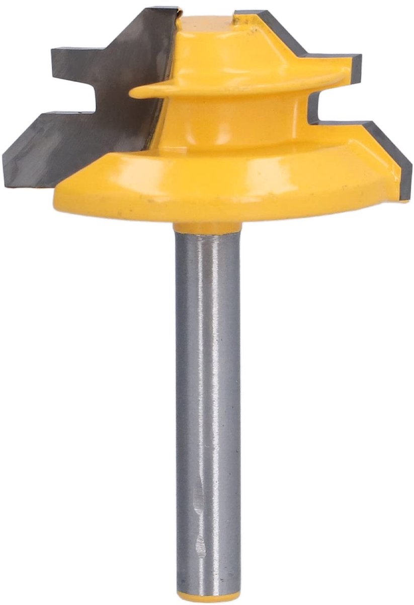 Dailygoody - Lock Mitre Router Bit - Houtbewerking Tool - 6mm Schacht - Gezamenlijke Frezen - Perfect voor Boren - Voor Professionals