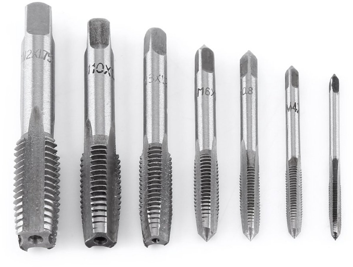 Dailygoody - Schroefkraan - Metrische Draad - 7 Stuks - Gereedschap Set - Lager Staal - Voor Precisie Boringen - Handzaam Model