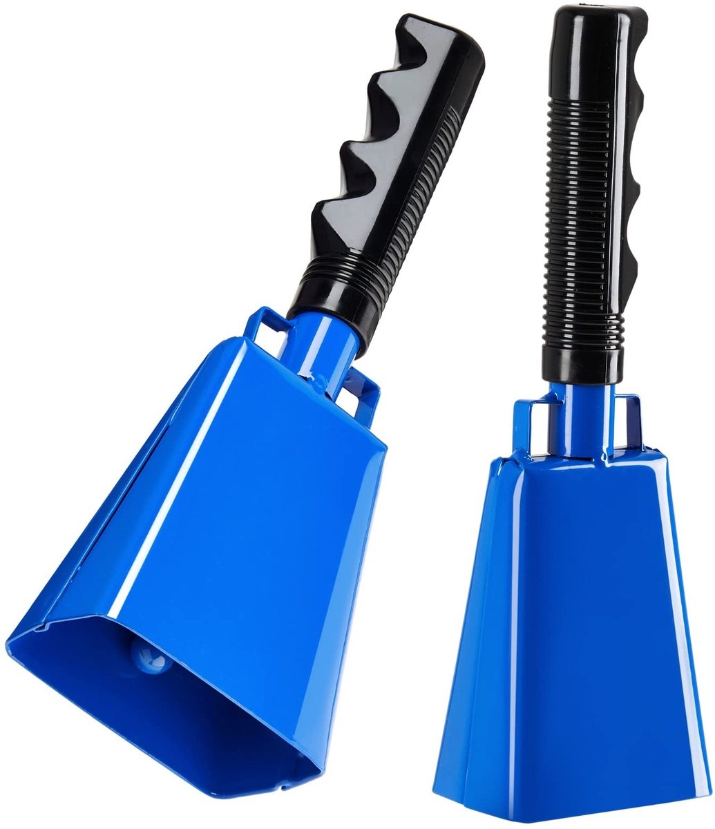 Dailygoody - Cowbell - Geluidsmaker - Ideaal voor evenementen - Blauw - Sport, bruiloften en meer - Perfect voor elke gelegenheid - 3 x 9.125 x 2 inch