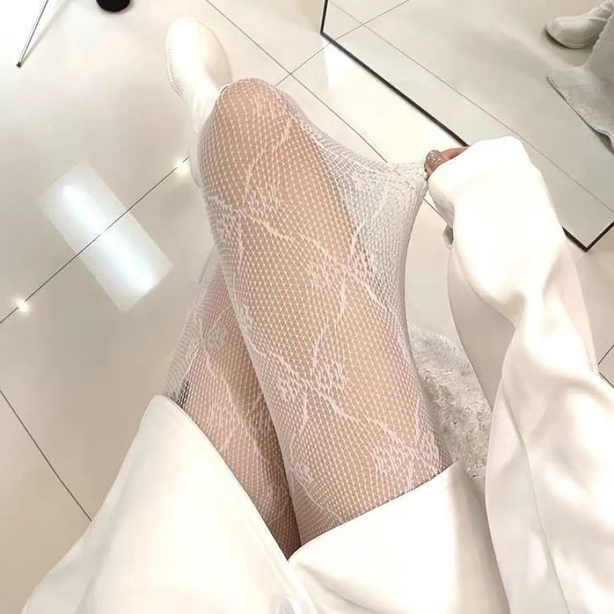 Dames Tights en Visnet Panty met Patroon, Hoge Taille Panty voor Feestjes en Nachtclubs, Elegante Stockings en Netpanty