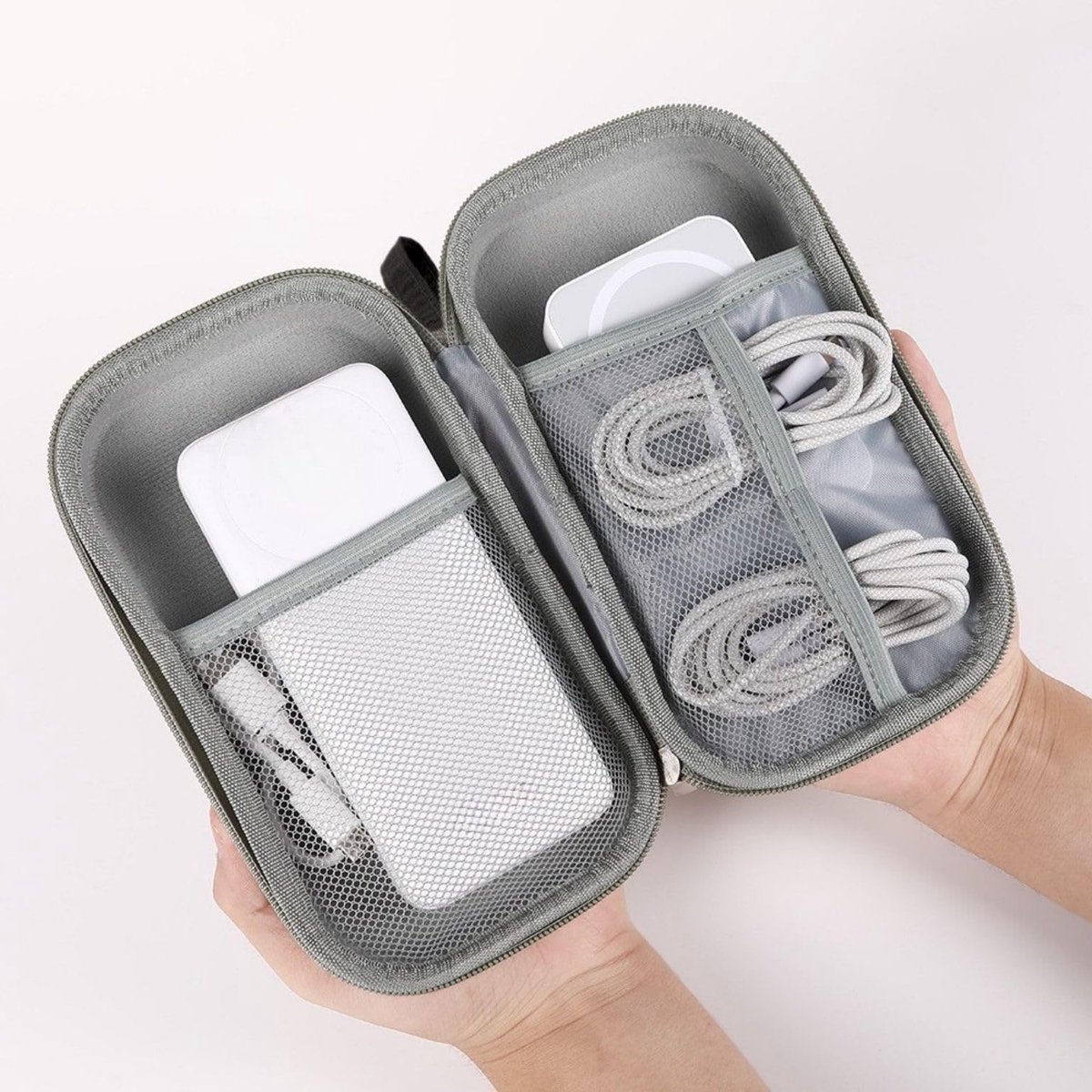 Opbergtas voor Powerbank en Elektronica, inclusief Dictafoon, Muziekspeler, Geheugenstick en Koptelefoon, Ideaal voor Reizen en Bescherming