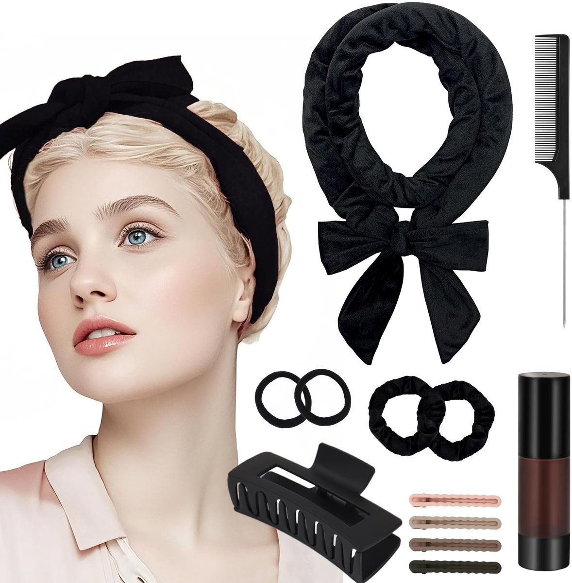 Dailygoody - Hitteloze krulspelden - Hoofdband om 's nachts te slapen - Comfortabel en veilig - Krullen zonder hitte - Ideaal voor haarstyling -