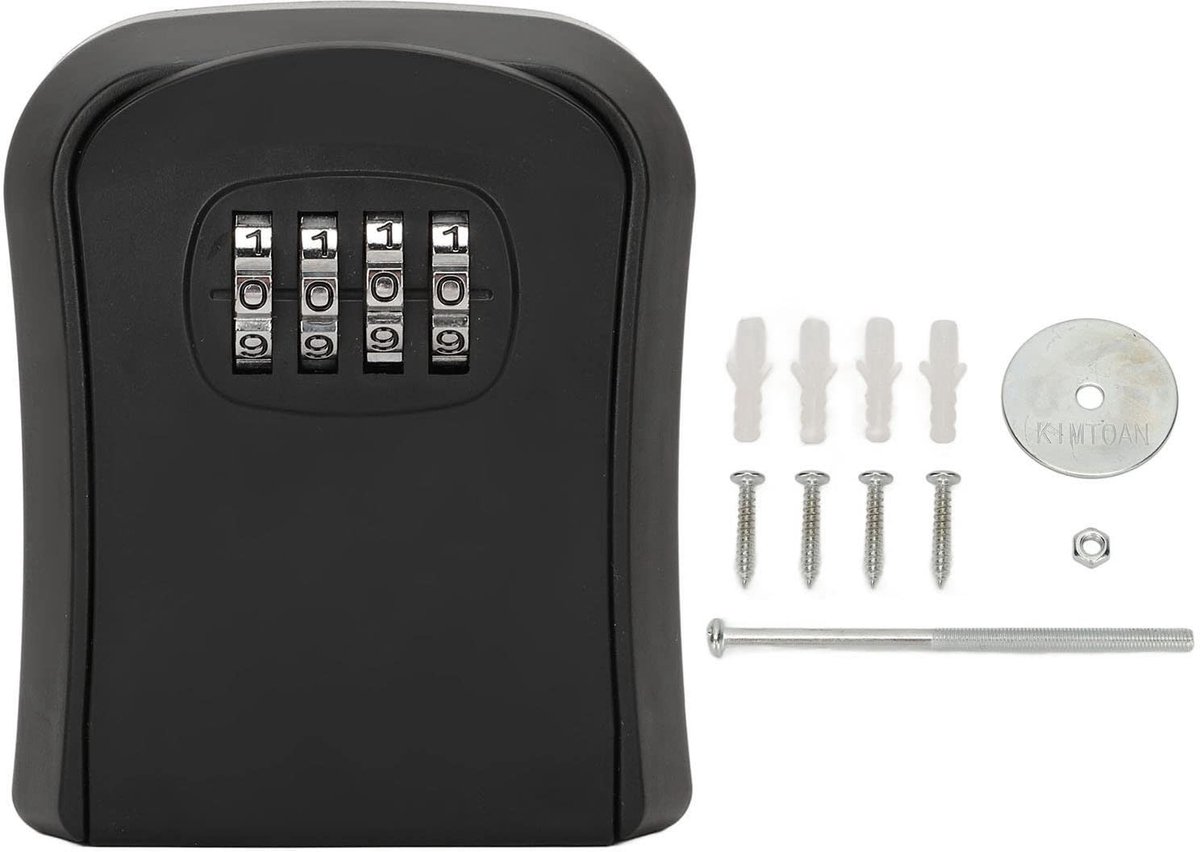 Dailygoody - Key Lock Box - Cijferslot Box - Waterdichte Sleutelkast - Zwart - 4 Digit Combinatieslot - Veilig en Duurzaam - Geschikt voor Thuisgebrui...