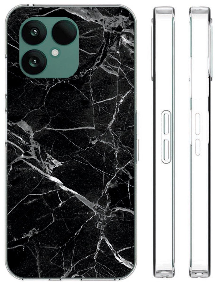 Marmer Zwart Fairphone 6 Hoesje – TPU Softcase