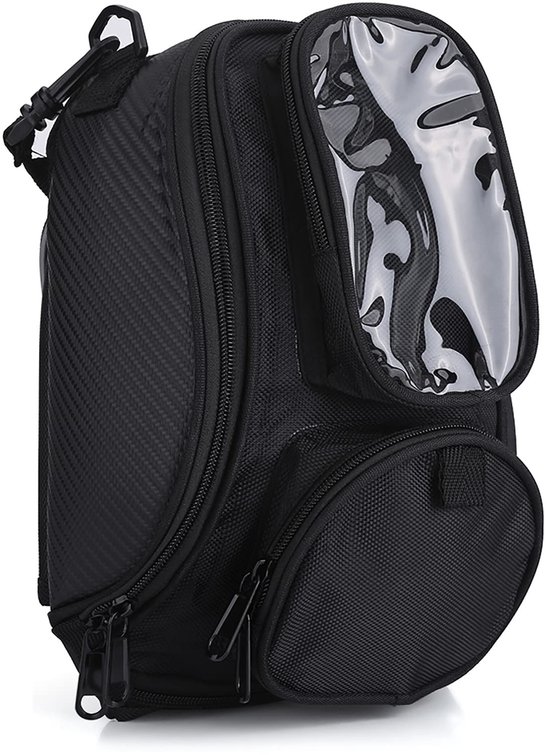 Dailygoody - Waterdichte motorzadeltanktas - Universele magnetische motorfiets tas - Slijtvast 1680D Oxford-stof - Zwart - Ideaal voor motorrijders - ...