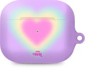 xoxo Wildhearts hoesje geschikt voor Airpods Pro 1 / Pro 2 - Daydreamer - Ook als telefoonhoesje verkrijgbaar - schokbestendige case geschikt voor Airpod Pro (2) - koptelefoon case - Kleurrijke case - hoesje met hartje print - roze / paars